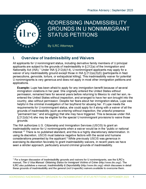 u nonimmigrant seeking adjustment of status under ina section 245 m